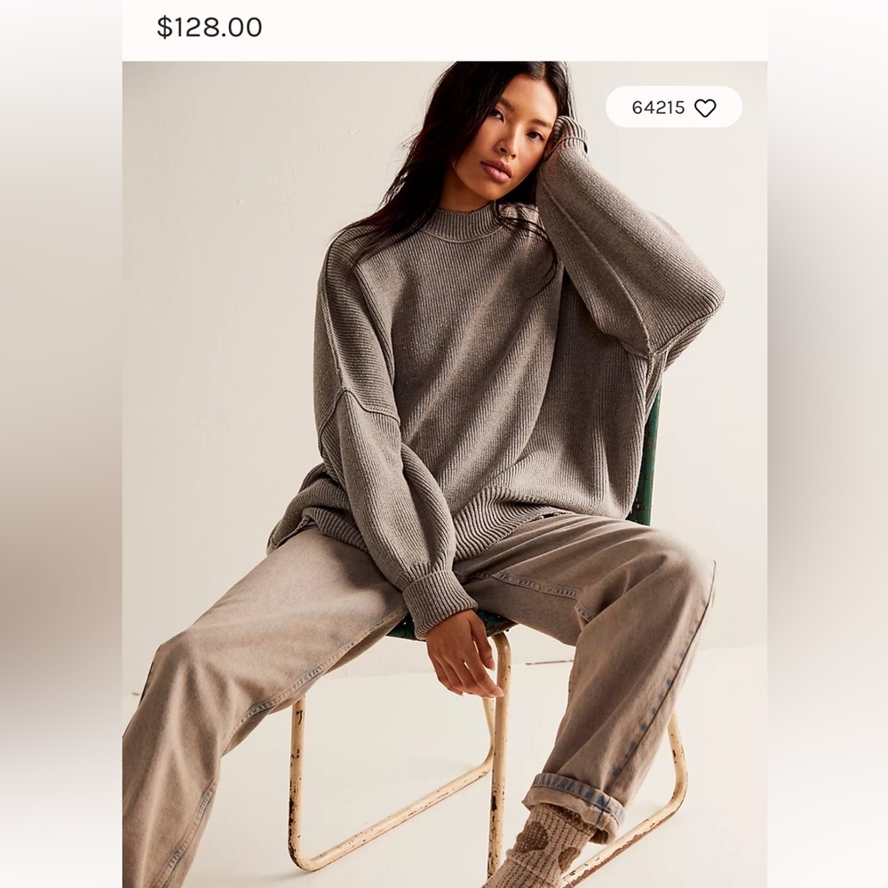 Easy street tunic Free People Grey tunic Sweater MSRP:$128